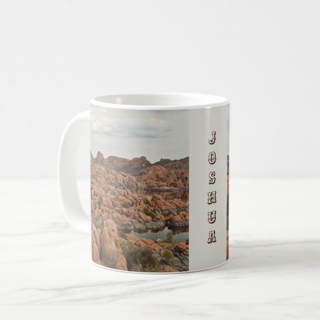 Fotolandskap för Arizona Prescott Sjö Red Sten Kaffemugg (Framsida vänster)
