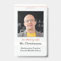 Fotolärare ID Badge-skolan, jag utan mask