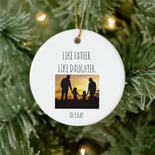 Fotolik Far lik dotter/son Julgransprydnad Keramik