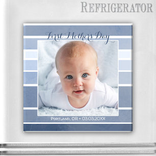 Fotomagnet Baby med första Mors dag-fasade utfasad Magnet