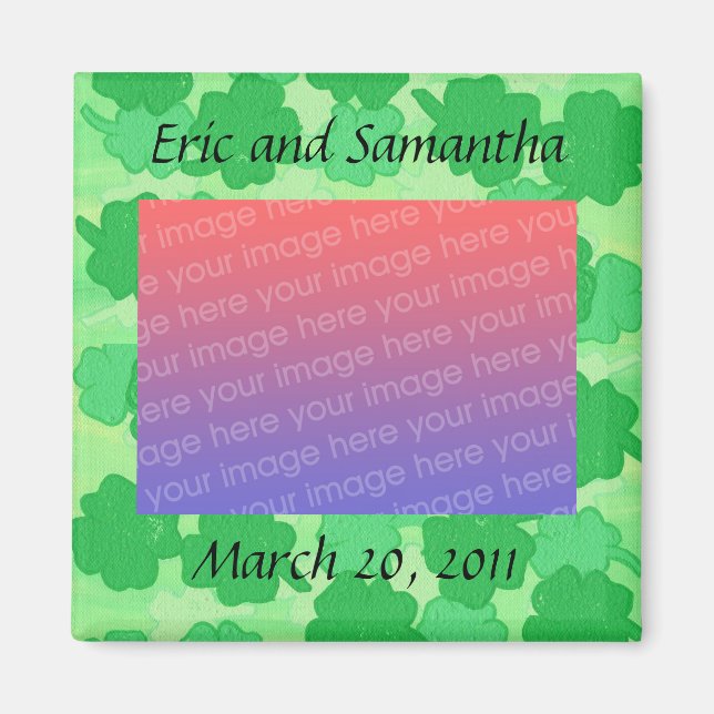 Fotomagnet Shamrock Collage bröllop Magnet (Framsidan)