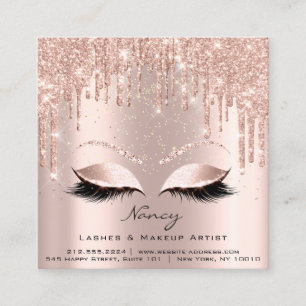FotoMakeup Artist Eyelash Brow Ro-konfetti Fyrkantigt Visitkort