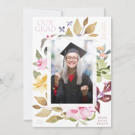 Fotomålat Blommigt School Student-meddelande Inbjudningar