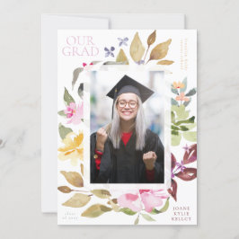 Fotomålat Blommigt School Student-meddelande Inbjudningar