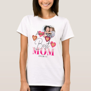 Fotomall, bästa Mamma någonsin, vackra hjärtan T Shirt