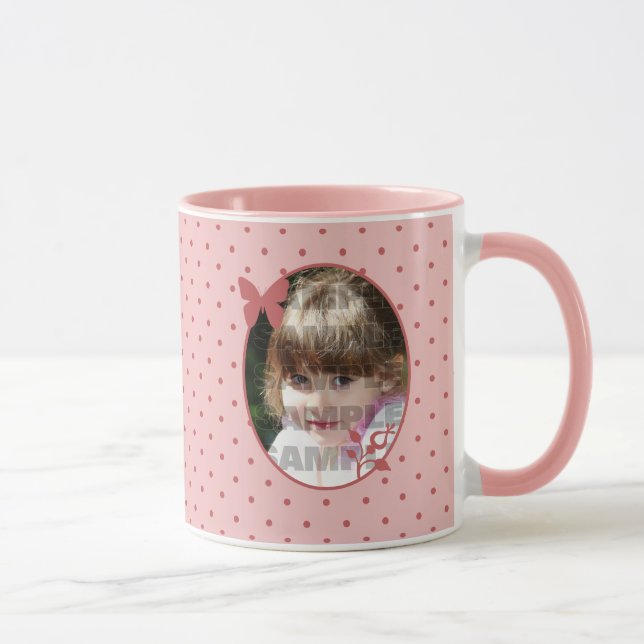 Fotomall för anpassningsbar Rosa Mugg (Höger)
