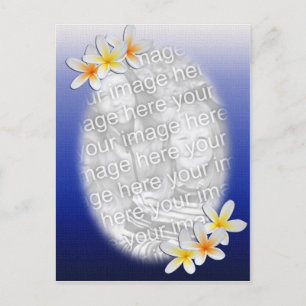 Fotomall för blå Blommigt Vykort