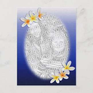 Fotomall för blå Blommigt Vykort