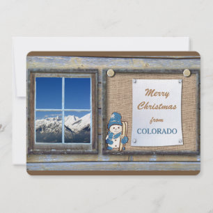 Fotomall för cute Scenne Colorado Cabin Note Julkort