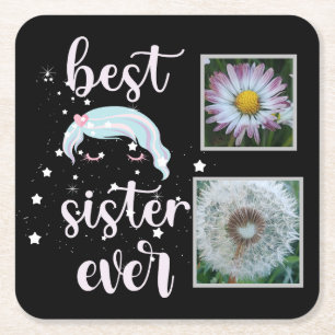 Fotomall för cute-syster underlägg papper kvadrat