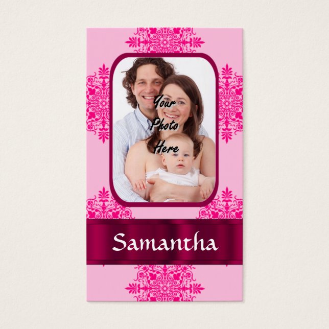 Fotomall för dämpad rosa visitkort (Framsidan)