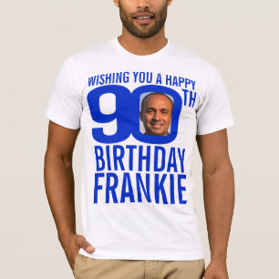 Fotomall för eget namn för 90:e födelsedag t shirt
