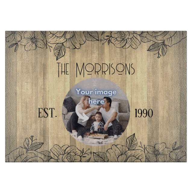 Fotomall för familjen Rustic Blommigt-årsdag (Framsidan)