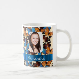 Fotomall för fjäril-kollage kaffemugg