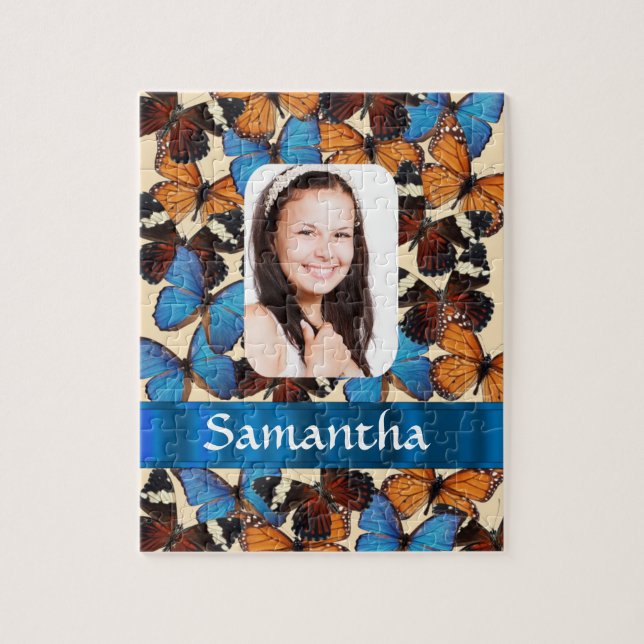 Fotomall för fjäril-kollage pussel (Vertikal)