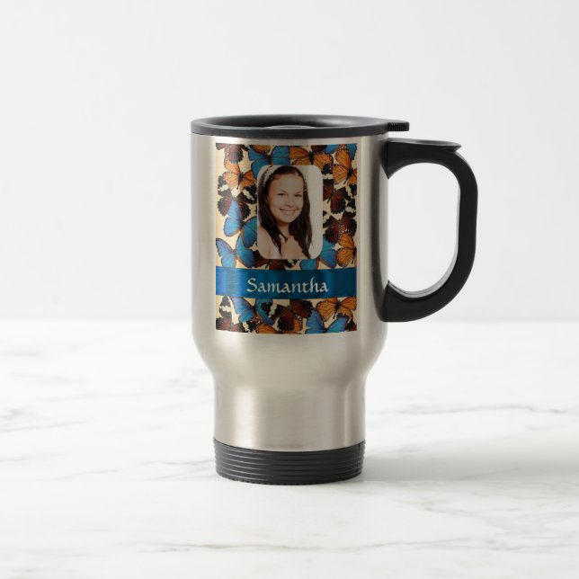 Fotomall för fjäril-kollage resemugg (Höger)