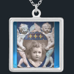 FOTOMALL FÖR FLORENCE RENAISSANCE LITTLE ÄNGLAR SILVERPLÄTERAT HALSBAND<br><div class="desc">Elegant och klassiskt italienskt mästerverk i Florentine från Bottega della Robbia ( Florens - Italien ) .</div>