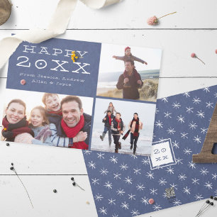 Fotomall för Gott nytt år Anpassningsbar-familjen Julkort