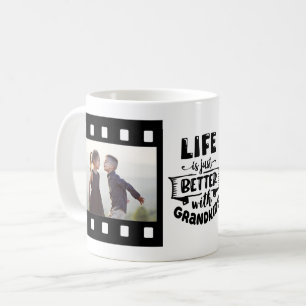 Fotomall för Grandföräldrar Better Life Barnbarn  Kaffemugg