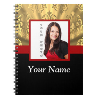 Fotomall för guld-dämpare anteckningsbok