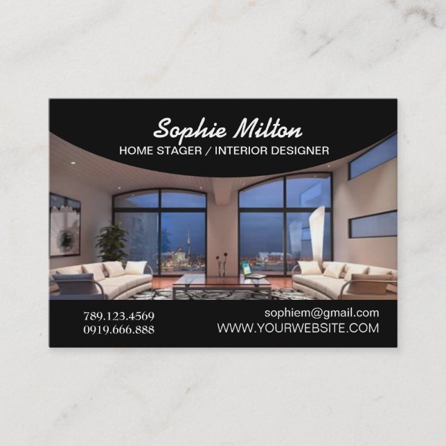 Fotomall för hemskrivbordsväljare Insida designern Visitkort (Framsida)