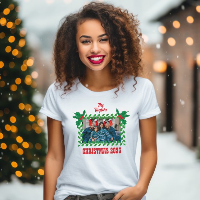 Fotomall för julhusfamiljen t shirt (Skapare uppladdad)