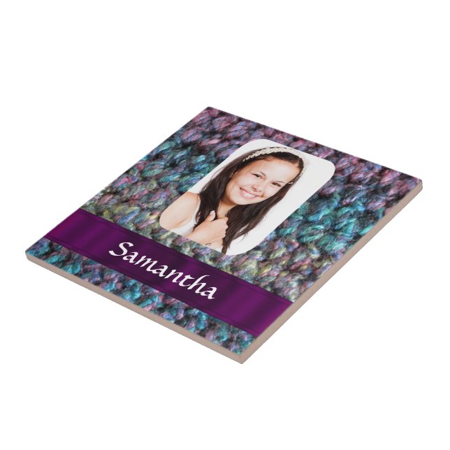 Fotomall för lila kakelplatta (Sidan)