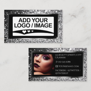 Fotomall för Logotyp för Luxury Silver Grått Gnist Visitkort