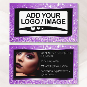 Fotomall för Luxury Lila Lilac Gnistra Logotyp Visitkort