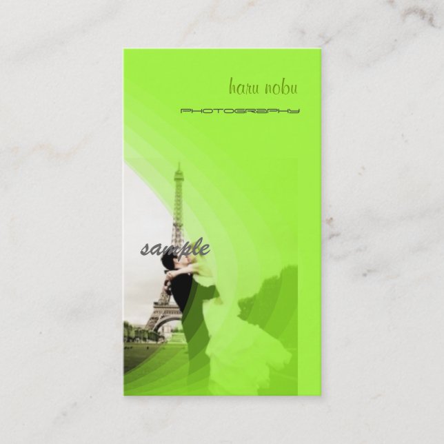 Fotomall för lysande grönt, lägg till en egen visitkort (Framsida)