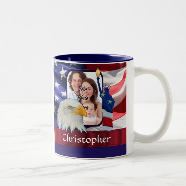 Fotomall för Patriotic American Icon Två-Tonad Mugg (Höger)