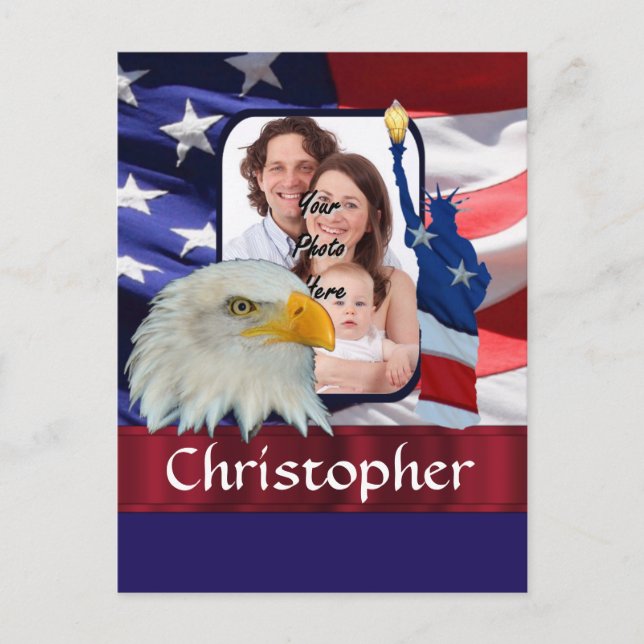 Fotomall för Patriotic American Icon Vykort (Framsida)