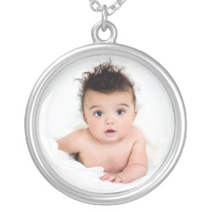 Fotomall för Personlig Baby Silverpläterat Halsband