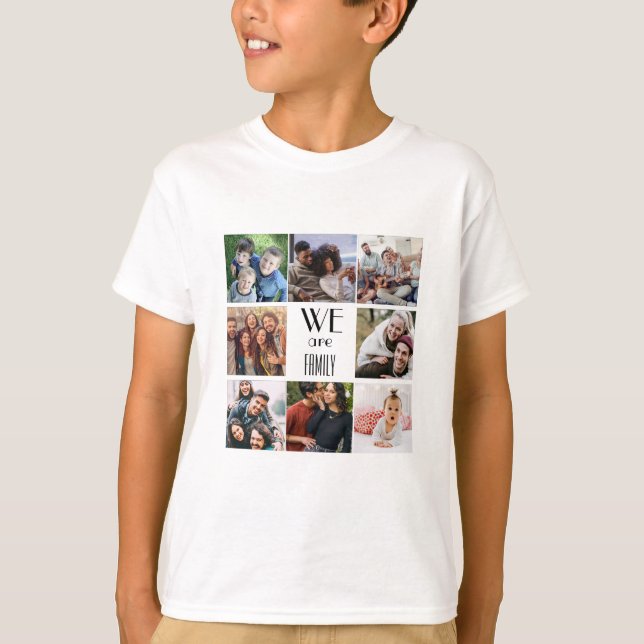Fotomall för personligen "Vi är familj" T Shirt (Framsida)