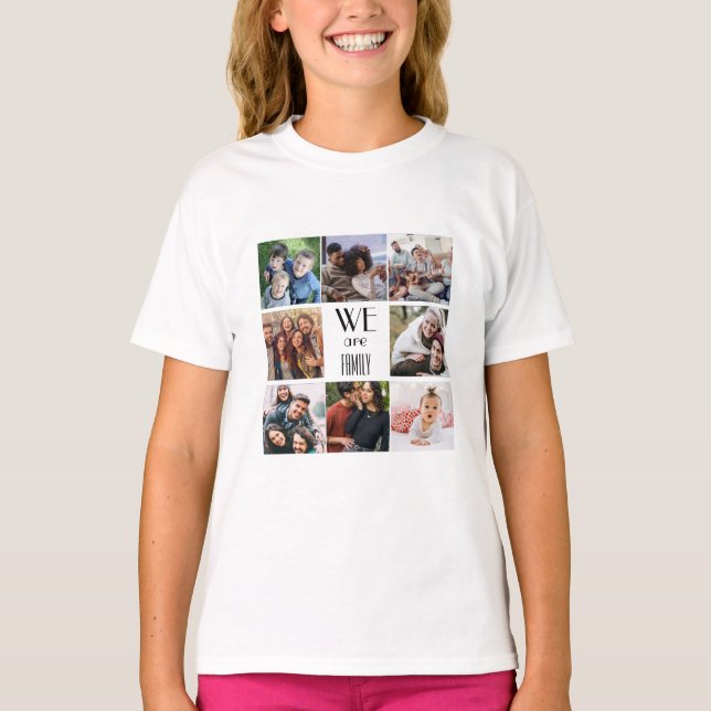 Fotomall för personligen "Vi är familj" T Shirt (Framsida)