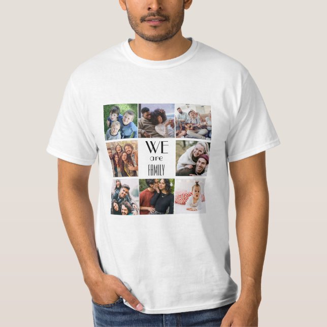 Fotomall för personligen "Vi är familj" T Shirt (Framsida)