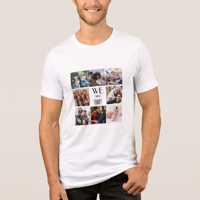 Fotomall för personligen "Vi är familj" T Shirt (Framsida)