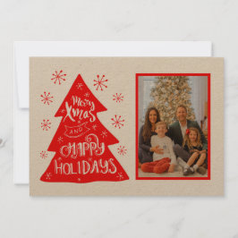 Fotomall för Retro God jul Träd Julkort