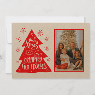 Fotomall för Retro God jul Träd Julkort