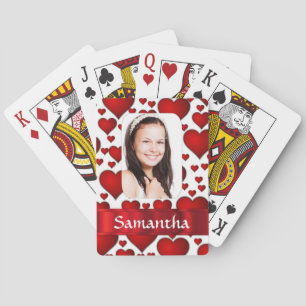 Fotomall för rött hjärta casinokort