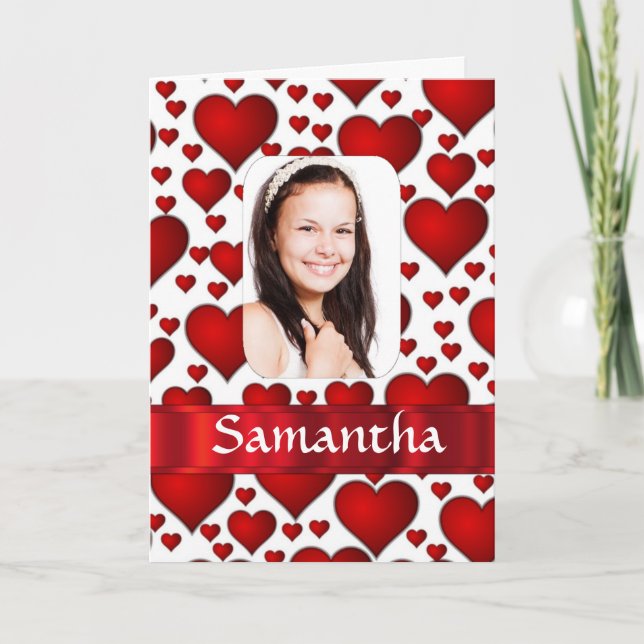 Fotomall för rött hjärta kort (Framsida)
