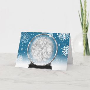 Fotomall för Snö Globe Julafton Helgdag Helgkort