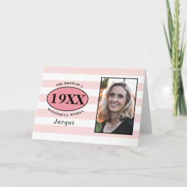 Fotomall för Söt Rosa Girly Stripe-foto Kort