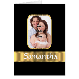 Fotomall för svart och guld hälsningskort