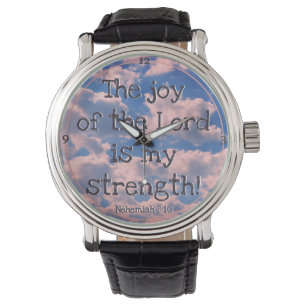 Fotomall för vackert bible Verse Pastel Clouds Armbandsur