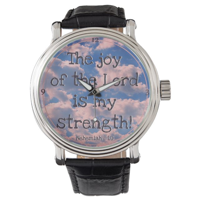 Fotomall för vackert bible Verse Pastel Clouds Armbandsur (Framsida)