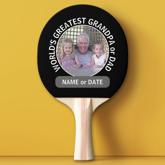 Fotomall för världsmästare Pappa Grandpa Anpassnin Pingisracket (Custom Ping Pong Paddle for Dad)