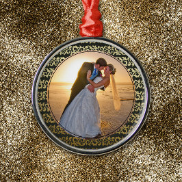 Fotomall guld Black Mönster Ram Julgransprydnad Metall