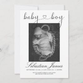 Fotomall Heart Typography Nyfödd bebis Boy Meddelande
