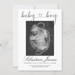 Fotomall Heart Typography Nyfödd bebis Boy Meddelande